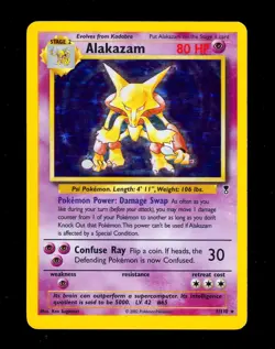2002 Pokemon ALAKAZAM Legendary Collection Set HOLO Foil Rare Card 1/110 WotC - Image 3