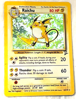 Pokemon Card Raichu 80HP Stage 1 Holo Rare 16/130 Trading Card - Image 3