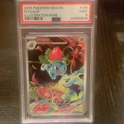 Pokemon TCG Ivysaur Mega Evolutions 134 Illustration Rare Card PSA 9 - Image 1