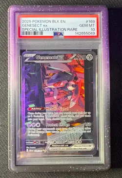 Pokemon Genesect EX 169 Black Bolt PSA 10 GEM MINT - Image 1