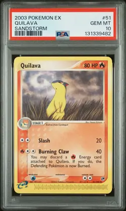 PSA 10 GEM MINT 2003 POKEMON EX SANDSTORM #51 QUILAVA SANDSTORM - Image 1