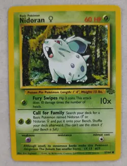 Pokemon TCG Nidoran 57/64 Jungle Set Common - Image 1