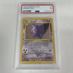 1999 POKEMON FOSSIL #5 GENGAR-HOLO PSA 7 - Image 1