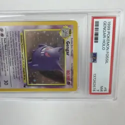 1999 POKEMON FOSSIL #5 GENGAR-HOLO PSA 7 - Image 2
