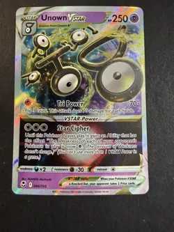 Unown VSTAR 066/195 Swsh12: Sword & Shield - Silver Tempest Holo Pokemon TCG NM - Image 1