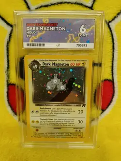 Pokemon Team Rocket Set 2000 Holo Dark Magneton 11/82 Ace Graded 6 EX-MT - Image 1