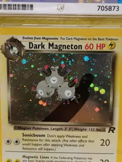 Pokemon Team Rocket Set 2000 Holo Dark Magneton 11/82 Ace Graded 6 EX-MT - Image 2
