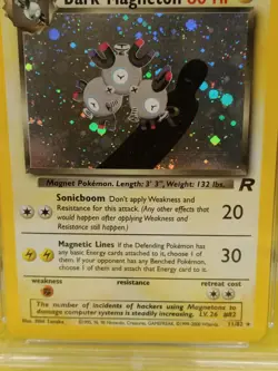 Pokemon Team Rocket Set 2000 Holo Dark Magneton 11/82 Ace Graded 6 EX-MT - Image 3