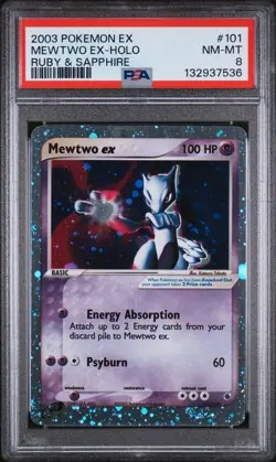 Pokemon Mewtwo Ex 101/109 PSA 8 Ruby & Sapphire 101/109 - Image 1