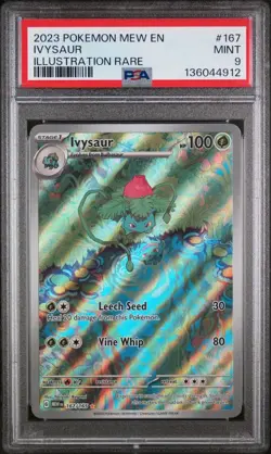 2023 POKEMON MEW EN-151 #167 IVYSAUR ILLUSTRATION RARE - PSA 9 - Image 1