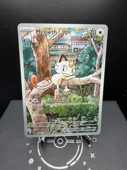 Pokemon TCG ME Phantasmal Flames Meowth 106/094 Illustration Rare Full Art Holo - Image 1