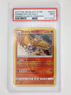 PSA 9 Mint Shining Ho-Oh #SM70 Pokemon Promo Holo - Image 1
