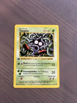 Pokemon TCG Tangela Base Set 66/102 Regular 1st Edition Common - Image 1