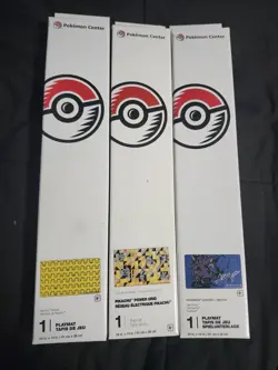 Pokemon Center Garchomp X OMOCAT + Power Grid + Pikachu Moods Playmats - Image 1