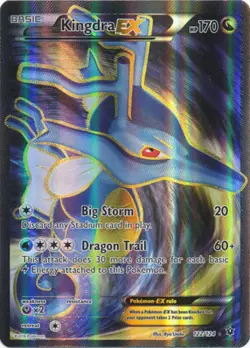 Kingdra-EX - 122/124 - Full Art Ultra Rare LP, English Pokemon Fates Collide - Image 1