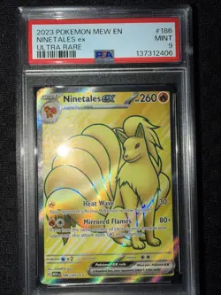 2023 POKEMON MEW EN-151 ULTRA RARE #186 NINETALES EX PSA 9 - Image 1