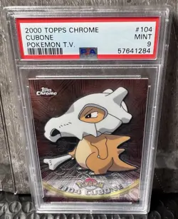 2000 POKEMON TOPPS CHROME SERIES 2 CUBONE #104 PSA MINT 9 - Image 1