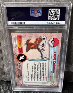 2000 POKEMON TOPPS CHROME SERIES 2 CUBONE #104 PSA MINT 9 - Image 2