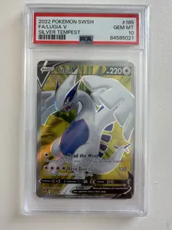 Pokemon TCG Lugia V Silver Tempest 185/195 Holo Ultra Rare PSA10 - Image 1