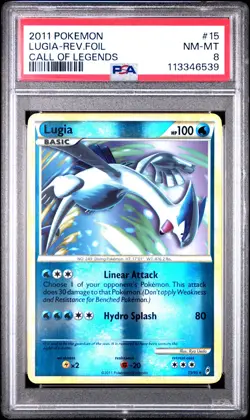 2011 POKEMON CALL OF LEGENDS LUGIA #15 REVERSE PSA 8 NM #113346539 - Image 1