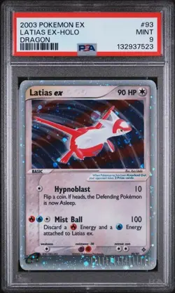 2003 POKEMON EX DRAGON #93 LATIAS EX-HOLO PSA 9 SWIRL #93 - Image 1