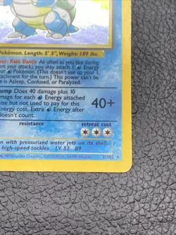B6 Pokemon 1999 Blastoise Base Set Unlimited Holo Rare 2/102 HP - Image 4