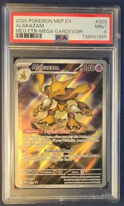 2025 Pokemon Alakazam MEP #009 Mega Gardevoir Etb Black Star Promo PSA 9 - Image 1