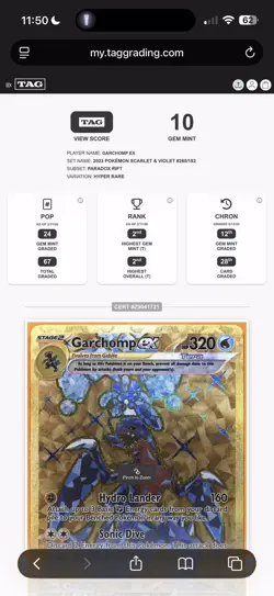 Garchomp ex 260 TAG 10 2023 Pokemon Paradox Rift Hyper Rare EN! PSA (crack slab) - Image 3