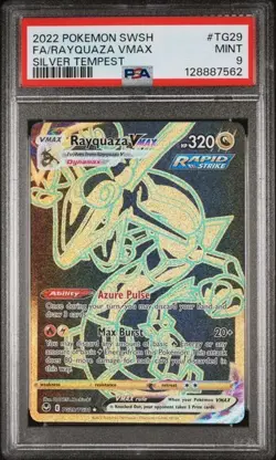 2022 POKEMON SWORD & SHIELD SILVER TEMPEST #TG29 FULL ART/RAYQUAZA VMAX PSA 9 - Image 1