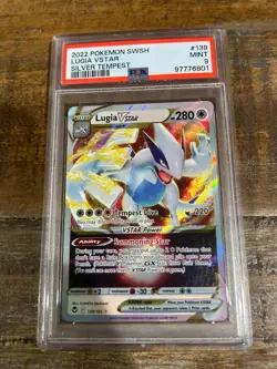 POKEMON 2022 Silver Tempest LUGIA Vstar #139 PSA 9 Mint RARE - Image 1