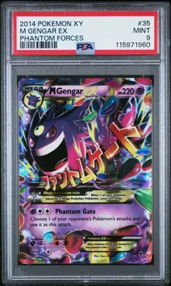 2014 Pokemon XY Phantom Forces M Gengar EX #35 PSA 9 - Image 1
