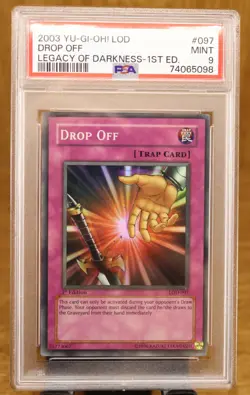 A YUGIOH! PSA 9 MINT 2003 Drop Off LOD-097 1ST EDITION Super RARE - Image 1