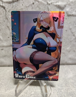 Cynthia Trading Card Waifu Goddess Story Anime Girl holo Karte Manga Full Art - Image 1