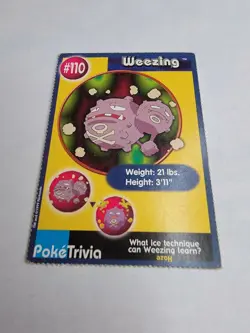 Poketrivia Topps Pokemon Card #110 Weezing Collectors Facts MP - Image 1