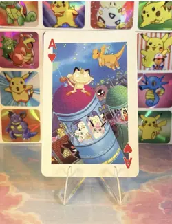 (2x) Pokemon Vintage Playing Poker Card Charizard Nintendo - Prism Holo Back - Image 2