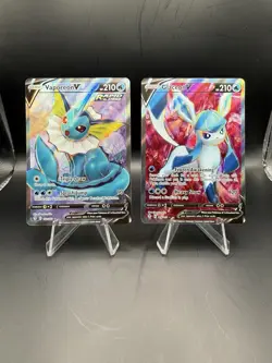 Pokemon Vaporeon V 172/203 & Glaceon V 174/203 (2) Card Lot Evolving Skies - Image 1