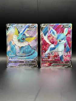 Pokemon Vaporeon V 172/203 & Glaceon V 174/203 (2) Card Lot Evolving Skies - Image 2