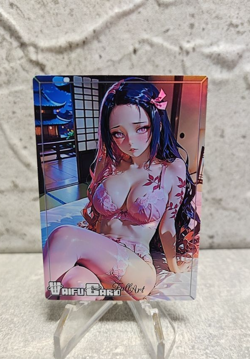 Nezuko Trading Card Waifu Goddess Story Anime Girl holo Karte Manga Full Art - Image 1