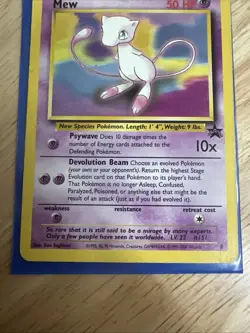 Mew Pokemon Promo Card Black Star Promo #8 Vintage WOTC LP - Image 3