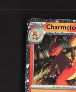 Charmeleon 005/165 Scarlet & Violet 151 Cosmos Holo DOUBLE SWIRL Pokemon Card NM - Image 3
