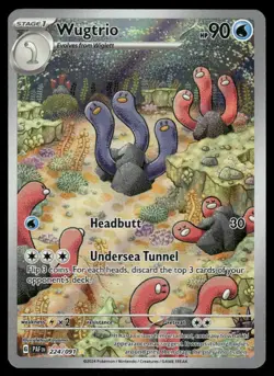 Pokemon Cards Wugtrio 224/091 Paldean Fates Illustration Rare NM - Image 1