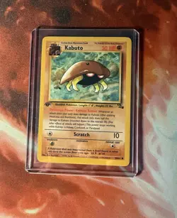 1st Edition Kabuto 50/62 Fossil Set Rare Pokemon Card NM Free Shipping - Image 1