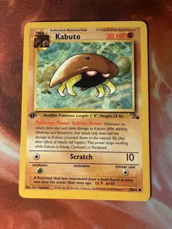 1st Edition Kabuto 50/62 Fossil Set Rare Pokemon Card NM Free Shipping - Image 2