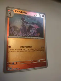 Pokemon card Ceruledge Phantasmal Flames 020/094 Reverse Holo - Image 2