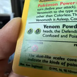 1999 Pokemon TCG Jungle Venomoth Holo Rare Card 13/64 Unlimited - Image 3