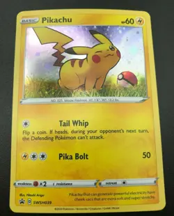 Pikachu HOLO SWSH039 Promo Vivid Voltage Pokemon Card TCG NM HOLO 2020 CUTE! - Image 1