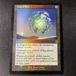 MTG The Brother's War Artifacts Caged Sun Retro Frame Foil - Image 1