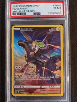 ZEKROM-2022 POKEMON SWSH- BRILLIANT STARS #TG05- PSA EX-MT 6 - Image 1