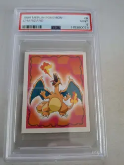 1999 Merlin Pokemon Charizard #6 PSA 9. POP 205 - Image 1