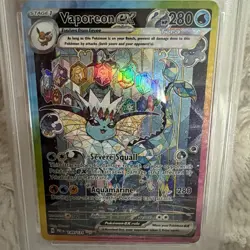 Pokemon Prismatic Evolutions Pre en Sir Vaporeon EX 149/131 PSA 8 NM/MT - Image 4